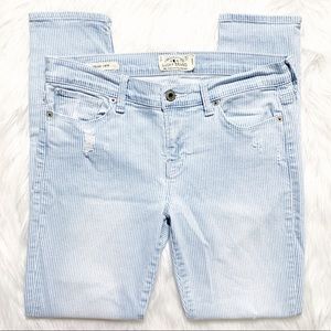 Lucky Brand Light Blue Pinstripe Cropped Jeans